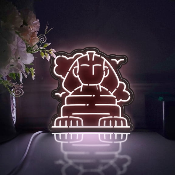 Egyptian Sphinx Led Light Box, Dimmable Neon-Like Light Signs USB Power for Wall Decor Bedroom Decoration, Static Light (WxH) 6"x6"