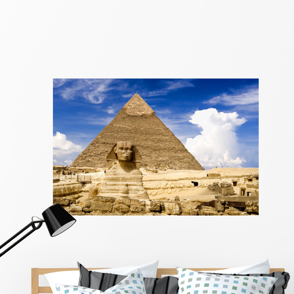 Egyptian Sphinx and Pyramid Wall Mural Decal Sticker, Wallmonkeys Peel ...