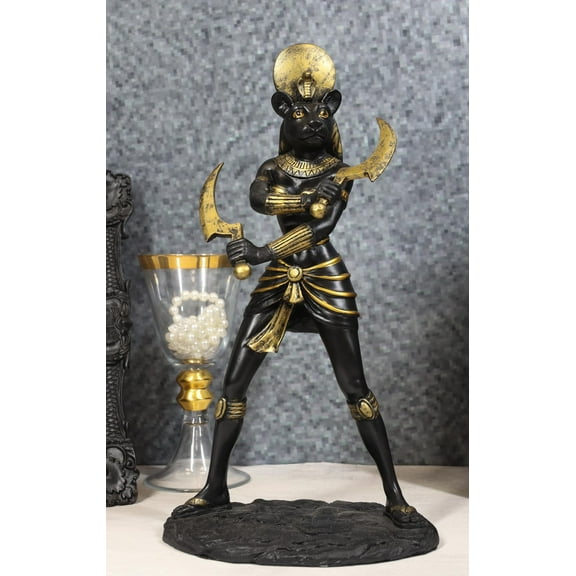 Egyptian Sun Goddess Sekhmet With Sickle Statue Warrior Huntress Lioness Healer