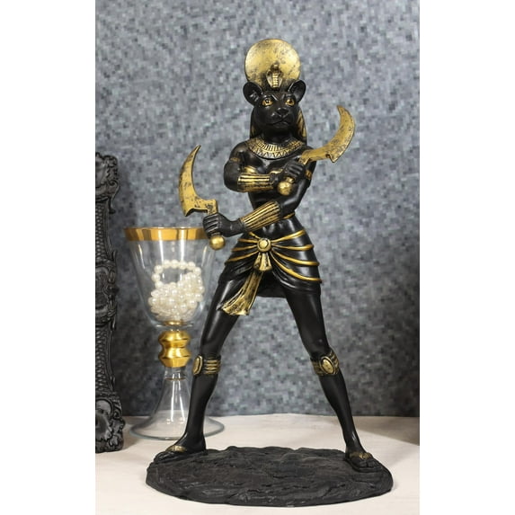 Egyptian Sun Goddess Sekhmet With Sickle Statue Warrior Huntress Lioness Healer