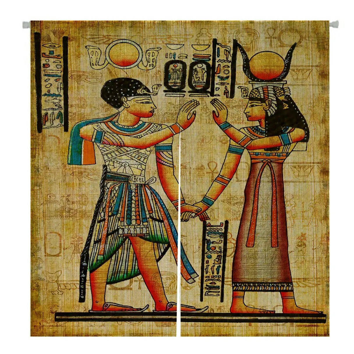 Egyptian Symbols Door Curtain Egypt Hieroglyphs Doorway Hanging Curtain