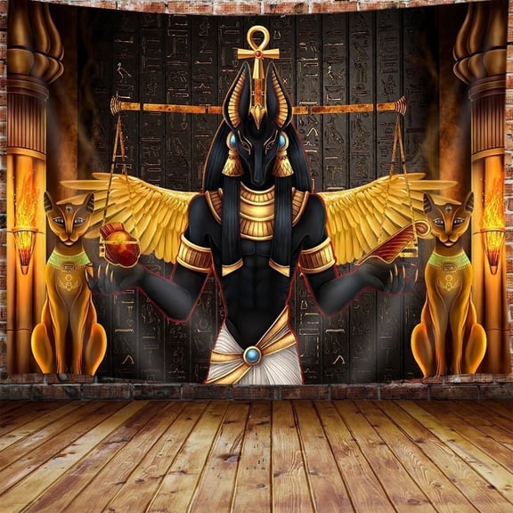 Egyptian Tapestry, Ancient Egypt Civilizations Anubis Thoth Tapestry Wall Hanging For Bedroom, Tapestries Poster Blanket College Dorm Home Decor 60X40Inches
