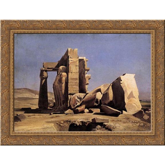 Egyptian Temple 24x19 Gold Ornate Wood Framed Canvas Art by Gleyre, Charles