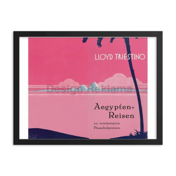 Egyptian Travel Lloyd Triestino Steamship Company, 1933. Framed Vintage Travel Poster