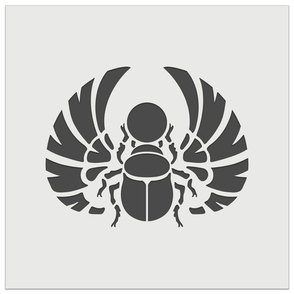 Egyptian Winged Scarab Beetle Pharaoh Mummy Amulet Insect Bug DIY Cookie Wall Craft Stencil - 3.5 Inch