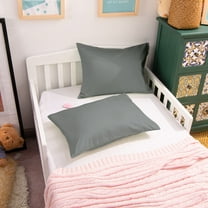 Egyptian cotton Toddler Pillowcase,Breathable and Cozy Travel Pillow Cover with Envelope Closure, 13" x 18", Dark Gray, 2 Pack