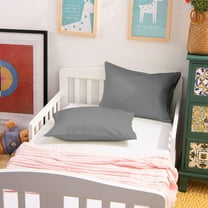 Egyptian cotton Toddler Pillowcase,Breathable and Cozy Travel Pillow Cover with Envelope Closure, 13" x 18", Dark Gray, 2 Pack