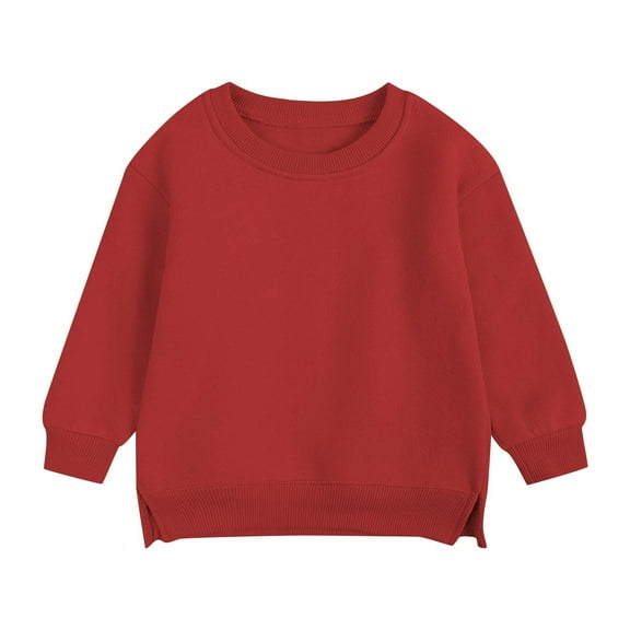 Egzmbll Pullover for Child Toddler Boys And Girls Sweater Coat Round Neck Small And Medium Children's Pullover Solid Color Top