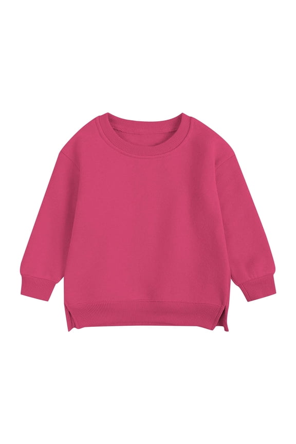 Pullover for Child Toddler Boys And Girls Sweater Coat Round Neck Small And Medium Children's Pullover Solid Color Top