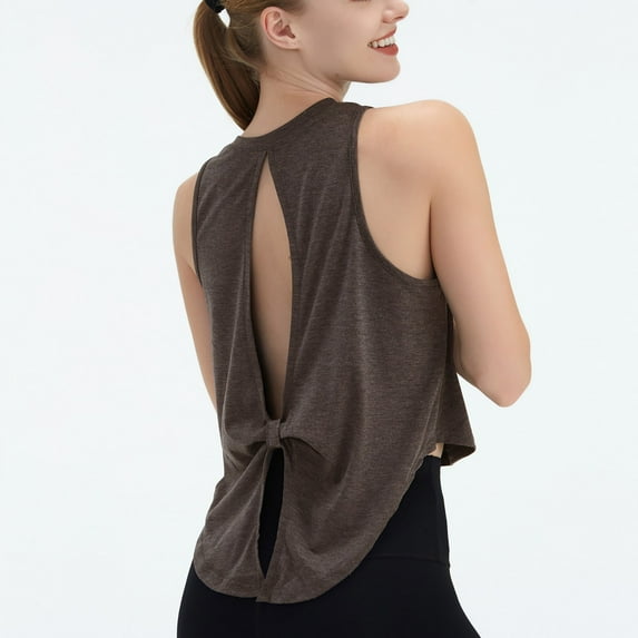 Egzmbll Sleeveless Women's Tank Top Seamless Lightweight Athletic Womens Top Breathable Backless Training Outfit Gym Yoga Pilates Wear Casual Daily Fit