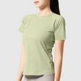 thumbnail image 1 of Egzmbll Summer T-shirts for Women Solid Close Fitting Womens T-shirt with Round Neck Short Sleeves Slim Basic Tee for Gym Yoga Athletic Workout Running, 1 of 4