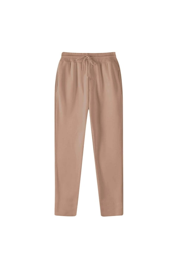 Up to 60% Off Jogging Pants for Women Men's Fashion Drawstring Elastic Waist Solid Color Casual Sweat Length Pants