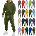 thumbnail image 1 of 2 Piece Hoodie for Man Set with Mens Sweatpants Pants Sweatpants With Pockets Hooded Pocket Top Long Sleeve Running Jogger Pants Suits Elastic Waist Drawstring Pullover Sweatshirts Hoodie Tops, 1 of 6