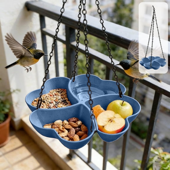 EhaayklPH Four-Leaf Clovers Shaped Birds Feeder, Outdoor Hanging Birds Feeder, Double-Purpose Water Food Feeder Ideal Gift for Friends 9 in