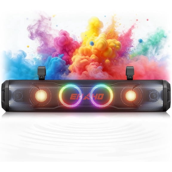 Ehaho EH2002 26" UTV Soundbar, 500W Bluetooth 6.0 Waterproof Off-Road Speaker System with RGB Lights & RF Remote for Golf Carts, Polaris RZR, Can-Am, CFMOTO