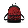 thumbnail image 1 of Eheartsgir Black Bat Red Pattern Small Backpack, Lightweight Polyester Handbag Daypack for Daily Work, with Front Pocket Backpack Purse for Women, 1 of 8