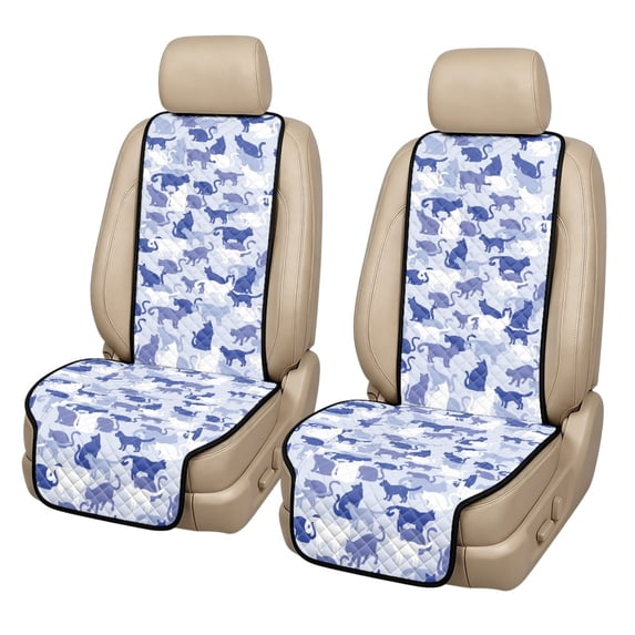 Eheartsgir Camo Cat Design Quilted Car Seat Protector, Non-Slip Quilted Padded Fabric Vehicle Seat Protector 2 Pack Removable Car Seat Covers for Front Seats for SUV