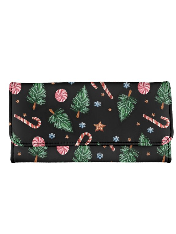 Candy Pine Long Wallet, PU Leather Women's Wallet for Travel, with Card Slots Multi Card Trifold Wallet