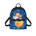 thumbnail image 1 of Eheartsgir Capybara Astronaut Starry Sky Small Backpack for Dating Travel, Front Pocket Lightweight Daypack Polyester Smooth Zipper Mini Backpack, 1 of 8
