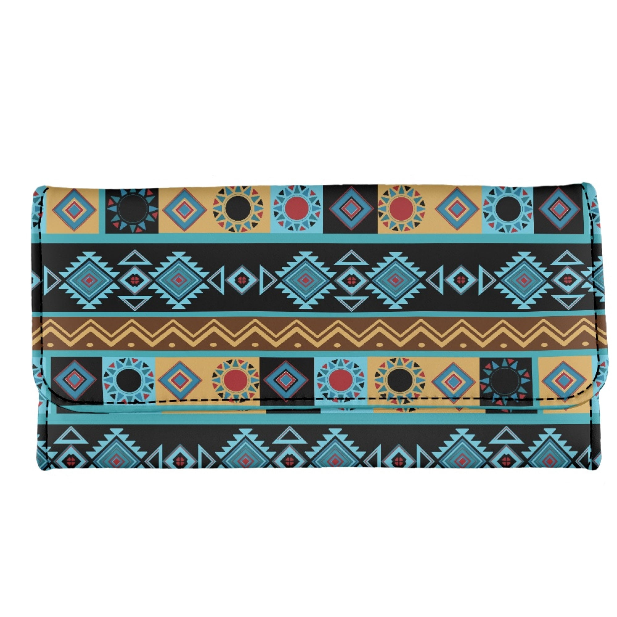 Eheartsgir Card Holder Geometric Pattern Design Large Capacity Trifold ...