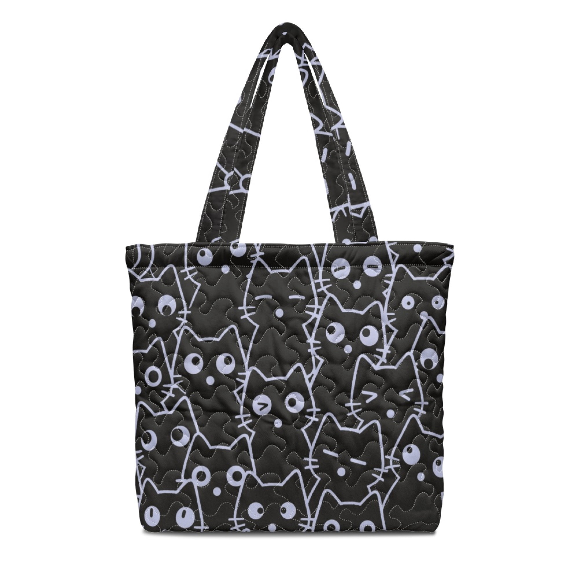 Eheartsgir Cat Outline Pattern Large Capacity Quilted Bag, Polyester ...