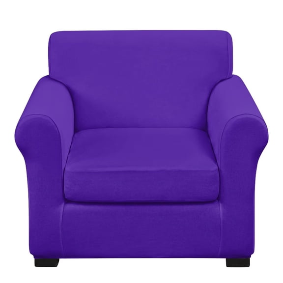 Eheartsgir Chair Slipcovers with Separate Cushion for Armchair 2Pieces Non‑Slip Stretch Sofa Cover, Washable Furniture Protector for Living Room,Purple