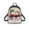 thumbnail image 1 of Eheartsgir Christmas Mini Backpack with Snowman Pattern, Zipper Closure Polyester Daypack for Hiking and Work, Adjustable Strap Travel Backpack for Women, 1 of 8