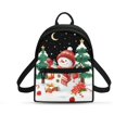 thumbnail image 1 of Eheartsgir Christmas Snowman Small Backpack, Adjustable Polyester Mini Backpack for Travel Shopping, Zipper Closure Travel Backpack Purse, 1 of 8