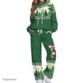 Tree House Side View Eheartsgir Christmas Tree Print Women Two Piece Tracksuit, Side Pocket ...