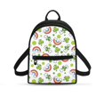 thumbnail image 1 of Eheartsgir Clover Rainbow Bone Print Mini Backpack for Work Shopping, Adjustable Strap Small Backpack for Women Polyester Lightweight Mini Purses, 1 of 8