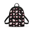 thumbnail image 1 of Eheartsgir Cow Pink Heart Print Zipper Closure Casual Daypack, Lots of Pockets Mini Travel Backpacks with Lightweight for Vacation Work, 1 of 8