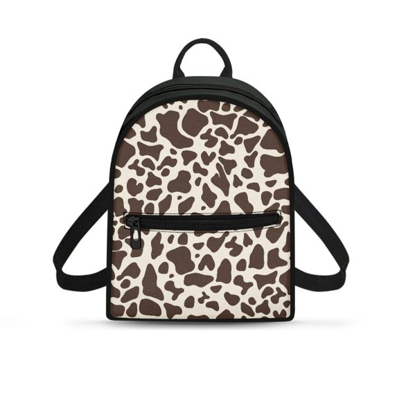 Eheartsgir Cow Print Small Shoulder Bag with Lightweight Front Pocket Daypack for Hiking, Polyester Travel Shoulder Bag for Hangouts