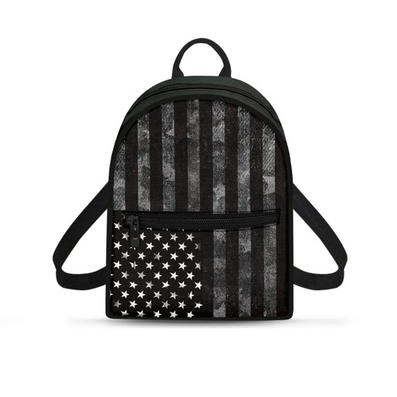 Eheartsgir Distressed American Flag Mini Bags for Outdoor Travel, Adjustable Strap Multi-Purpose Mini Purse Polyester with Adjustable Shoulder Bag Small Backpack