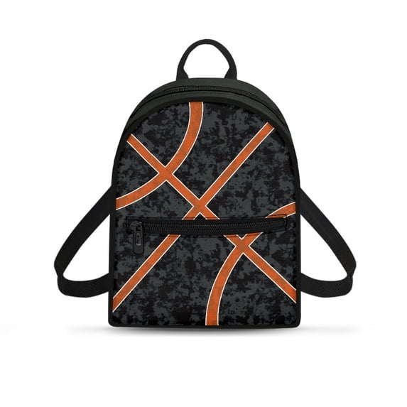 Eheartsgir Distressed Basketball Mini Backpack, Zipper Closure Polyester Waterproof Bag with Multiple Pockets, Adjustable Strap for Travel and Work
