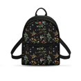 thumbnail image 1 of Eheartsgir Floral Hummingbird Print Waterproof Backpack Lightweight Small Backpack for Work Hiking, Polyester Zipper Closure Small Shoulder Bag, 1 of 8