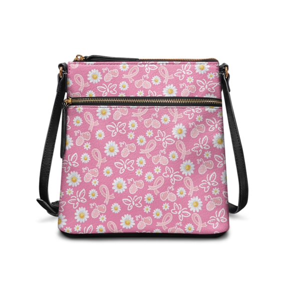 Eheartsgir Flowers Shoulder Bag Leather Crossbody Shoulder Purse for Women, Adjustable Strap Waterproof Ladies Crossbody Bag Stylish for Daily Life Daily Use