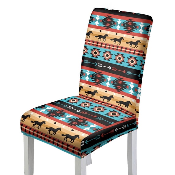 Pattern Chair Covers Eheartsgir Horse Pattern Polyester Fabric Parsons Chair Slipcovers with ...