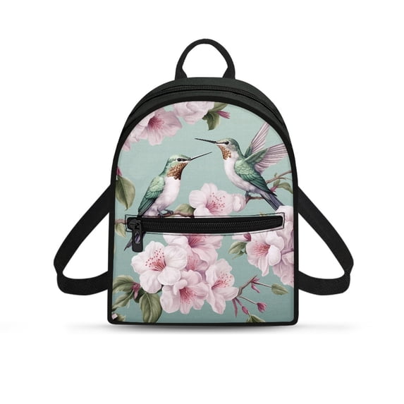 Eheartsgir Hummingbird Floral Lightweight Small Backpack, Waterproof Small Travel Backpack with Easy to Carry for Shopping Daily