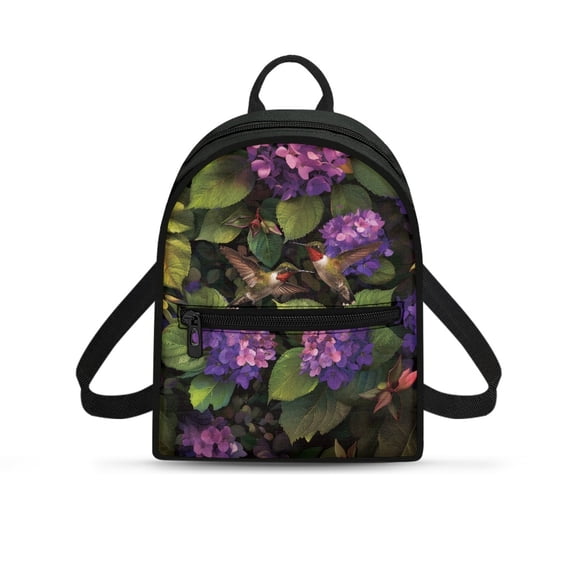 Eheartsgir Hummingbird Mini Backpack for Travel Hiking, Adjustable Strap Casual Daypack Handbag Polyester Lightweight Fashion Backpack