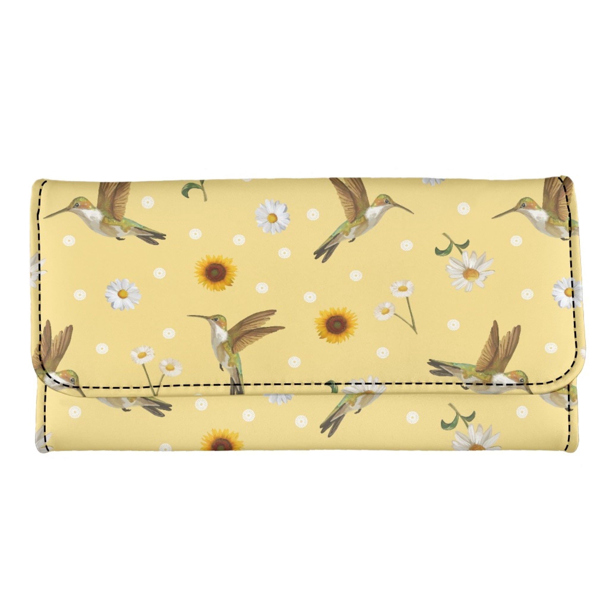 Eheartsgir Hummingbird Sunflower Pattern Long Wallet for Daily Use, PU ...