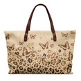 thumbnail image 1 of Eheartsgir Leopard Butterfly Print Waterproof Top Handle Tote Bag, Top Handle Bag with Large Capacity Lightweight Top Handle Satchel for Commute Daily Use, 1 of 6
