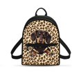 thumbnail image 1 of Eheartsgir Leopard Dachshund Print Everyday Carry Small Backpack Practical Small Backpack Purse for Hiking Travel, Polyester Zipper Closure Fashion Backpack Purse, 1 of 8