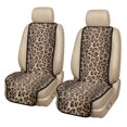 thumbnail image 1 of Eheartsgir Leopard Print Design Quilted Padded Cushion, Scratchproof Polyester Material Car Seat Covers 2 Piece Non-Slip Car Front Seat Covers for Universal Fit, 1 of 7