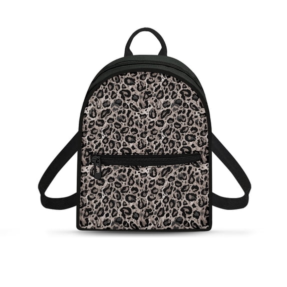 Eheartsgir Leopard Print Small Backpack for Travel Outing, Lightweight Small Backpack for Women Polyester Practical Mini Backpack