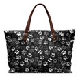 thumbnail image 1 of Eheartsgir Lightweight Top Handle Bag for Travel Shopping, White Paw Print Pattern Large Capacity Tote Handbag with Casual, 1 of 6