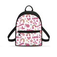 thumbnail image 1 of Eheartsgir Love Heart Rainbow Floral Small Backpack with Lightweight Polyester, Mini Waterproof Backpack for Travel and Daily Work, for Teenagers and Ladies, 1 of 8
