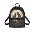 thumbnail image 1 of Eheartsgir Moon Crow Vintage Print Mini Backpack for Shopping Travel, Lightweight Travel Shoulder Bag Polyester Waterproof Small Backpack, 1 of 8