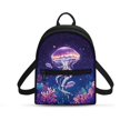 thumbnail image 1 of Eheartsgir Neon Jellyfish Ocean Pattern Mini Backpack for Trip Hiking, Adjustable Strap Mini Travel Backpacks Polyester Front Pocket Small Backpack, 1 of 7
