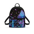 thumbnail image 1 of Eheartsgir Neon Psychedelic Mushroom & Snail Pattern Small Backpack, Front Pocket Polyester Mini Backpack for Travel Hiking, Zipper Closure Travel Back Pack, 1 of 8