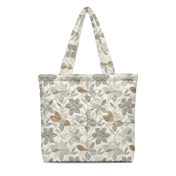 Sample Neutral Bag Eheartsgir Neutral Geometric Floral Quilted Shopping Bag for Travel ...